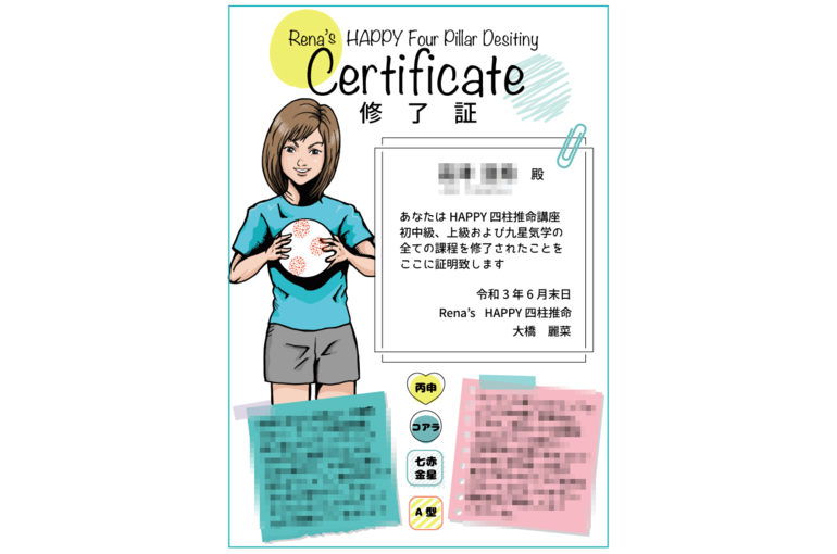 モザイク・アキちゃんNEW修了証